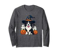 Cane Border Collie, Bianco e Nero, Halloween, Fantasmi Maglia a Manica