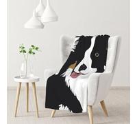 Cane Border Collie,Coperta morbida, calda, anti-pilling, in flanella, peluche, 76 x 102 cm