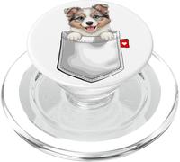 Cane Border Collie in tasca che sbircia cucciolo di cane carino PopSockets PopGrip per MagSafe