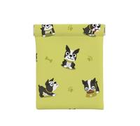 Cane Boston Terrier del fumetto, Spremere il portafoglio superiore da donna Borsa portaoggetti Piccola portamonete Portamonete
