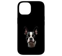 Cane Boston Terrier nero Bostie Face Custodia per iPhone 14