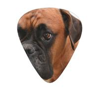 Cane Boxer con faccia triste,12 pezzi di plettri per chitarra, 3 plettri di diverso spessore per chitarra acustica, basso, ukulele
