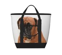 Cane Boxer con faccia triste,Borsa porta pranzo grande capacità isolata per donne e uomini, lavoro, picnic, viaggi