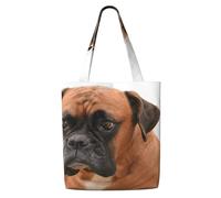 Cane Boxer con faccia triste,Borse della spesa riutilizzabili, borse per la spesa, borsa a tracolla in tela di grande capacità