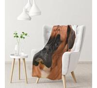 Cane Boxer con faccia triste,Coperta morbida, calda, anti-pilling, in flanella, peluche, 76 x 102 cm