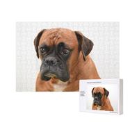 Cane Boxer con faccia triste,Puzzle in legno da 300 pezzi per famiglie, per adulti e adolescenti, decorazioni per la casa