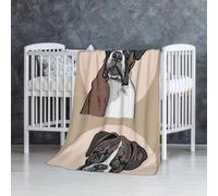 Cane Boxer,Coperta morbida, calda, anti-pilling, in flanella, peluche, 76 x 127 cm