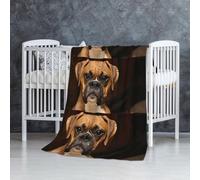 Cane Boxer,Coperta morbida, calda, anti-pilling, in flanella, peluche, 76 x 127 cm
