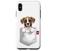 Cane boxer in tasca che fa capolino simpatico cucciolo Custodia per iPhone XS Max