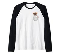 Cane Boxer in Tasca Che Fa capolino Simpatico Cucciolo Maglia con Maniche Raglan