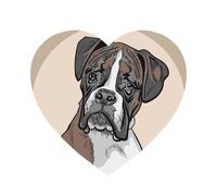 Cane Boxer, magneti da frigorifero in acrilico, adesivi, magneti da lavagna bianca per la decorazione di mobili e cucine,A forma di cuore