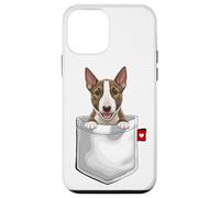 Cane Bull Terrier in tasca che sbircia cucciolo di cane carino Custodia per iPhone 12 mini