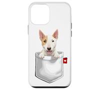 Cane Bull Terrier in tasca che sbircia cucciolo di cane carino Custodia per iPhone 12 mini