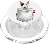 Cane Bull Terrier in tasca che sbircia cucciolo di cane carino PopSockets PopGrip per MagSafe
