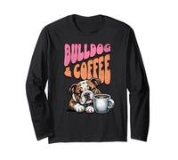 Cane Bulldog Dolce e Una Tazza di caffè al Mattino Maglia a Manica