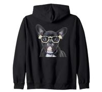 Cane Bulldog Francese con Occhiali Carino Felpa con Cappuccio
