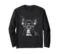 Cane Bulldog Francese con Occhiali Carino Maglia a Manica