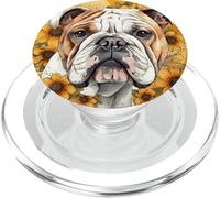 Cane Bulldog Inglese Acquerello Girasole PopSockets PopGrip per MagSafe