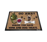 Cane Cairn Terrier - Vai Via Se Non Hai Vino E Dolcetti Per Cani Tappeto Ingresso Casa Antiscivolo Tappetini Porta Dingresso Divertenti Tappeti D'Ingresso Per Interno Soggiorno 40X60 Cm