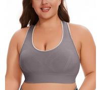 Cane Calore Women's Breathable Plus Size No Underwire No Marks Hollow Bra Thin Yoga Underwear Alta Taglia, grigio, 5X-Large