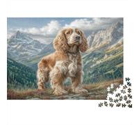 Cane Carino Cartoncino Cocker Spaniel in una Valle Montana Puzzle Classico Interattivo AntinNoia 70x50cm/1000 pezzi