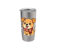 Cane carino con sciarpa Bicchiere termico in acciaio inox doppia parete