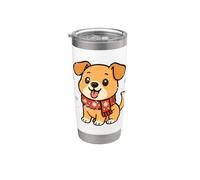 Cane carino con sciarpa Bicchiere termico in acciaio inox doppia parete