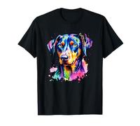 Cane Carino Doberman Pigiama Pinscher Colorato Tie Dye Doberman Maglietta