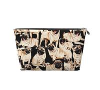 Cane carino e divertente del carlino, Borsa da toilette Borsa per trucco Borsa per cosmetici Borsa da toilette da viaggio portatile