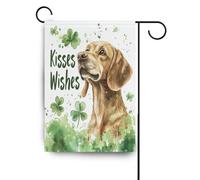 Cane carino per il giorno di San Patrizio bandiere da cortile all'aperto banner di buon Natale per la decorazione esterna 28x40 double sided