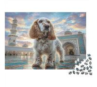 Cane Carino Puzzle in cartone Cocker Spaniel vicino all’arco antico Puzzle classico regalo di Natale segreto da collezione 70x50cm/1000 pezzi