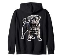 Cane Carlino Nero Felpa con Cappuccio