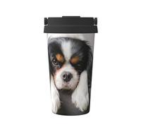 Cane Cavalier King Charles Spaniel,Tazza da caffè da 500 ml, bottiglia d'acqua in acciaio inossidabile isolata, tazza da caffè portatile