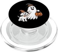 Cane che cammina fantasma con cappelli da strega carino Halloween ragazza fantasma PopSockets PopGrip per MagSafe
