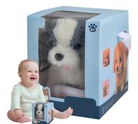 Cane che cammina interattivo, cucciolo giocattolo robot che cammina | Cane di peluche giocattolo robotico realistico che abbaia e cammina | giocattolo robotico per cuccioli per bambini