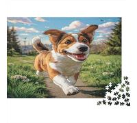 Cane che corre Puzzle 1000 Pezzi Carta Puzzle per Adulti Prato Primaverile Gioco di Puzzle 1000 Pezzi Relax Famiglia Regalo 38x26cm/1000pcs