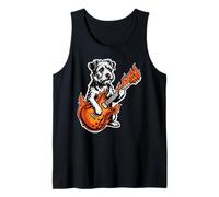 Cane Che Gioca fiammeggiante Chitarra Punk Terrier Canotta
