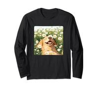 Cane Che Gioca nel Prato per la Stagione delle Margherite e dei Fiori Maglia a Manica