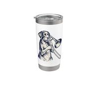 Cane che gioca trombone Bicchiere termico in acciaio inox doppia parete