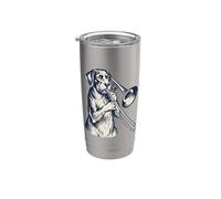Cane che gioca trombone Bicchiere termico in acciaio inox doppia parete