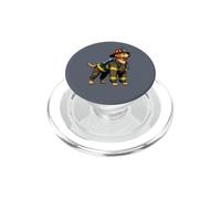 Cane che indossa un pompiere uniforme PopSockets PopGrip per MagSafe