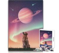 Cane che osserva lo spazio Aurora Puzzle per adulti 1000 pezzi Gioco educativo intelligente e divertente Fantastico regalo sentito e significativo Dimensioni 38x52cm