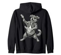 Cane Che Suona la Chitarra Rock & Roll Cani Musica Rock Felpa con Cappuccio