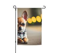 Cane Chihuahua 1 Stampa 30,5 x 18 pollici Floreale Giardino Bandiera Tutte Le Stagioni Outdoor Yard Decor Spessa Per Prati Bandiera
