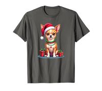 Cane Chihuahua Natalizio, Carino, Stile Cartone Animato Maglietta