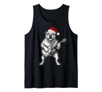 Cane Chitarra Natale Amante Bulldog Inglese Canotta