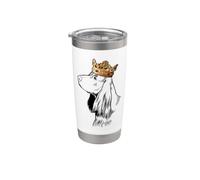 Cane Cocker Spaniel Inglese che indossa la corona Bicchiere termico in acciaio inox doppia parete
