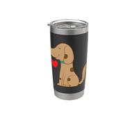Cane con cuore Bicchiere termico in acciaio inox doppia parete