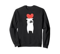 Cane con cuore felice San Valentino design divertente Felpa