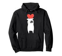 Cane con cuore felice San Valentino design divertente Felpa con Cappuccio
